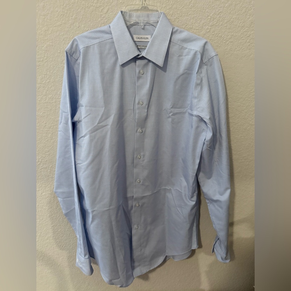 Calvin Klein Men's Sky Blue Dress Shirt Neck 16